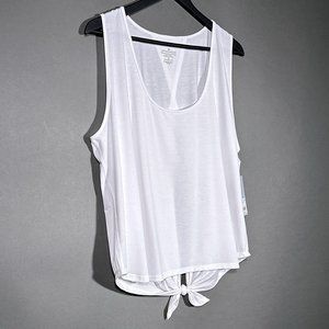 NWT Antonio Melani Sleeveless White Reflect Tank Tie Back‎ Shirt Size XL